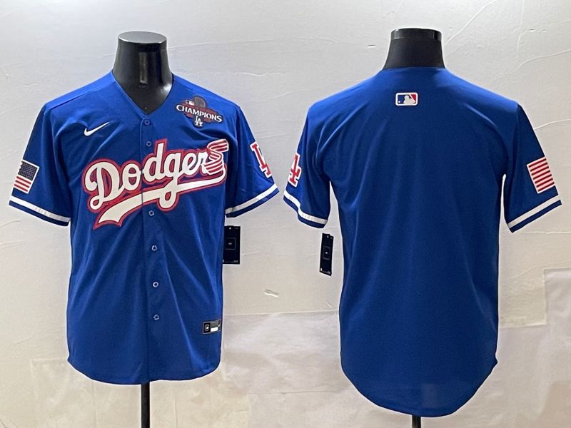 Men Los Angeles Dodgers Blank Blue Second generation Joint Name Nike 2025 MLB Jersey style 4->los angeles dodgers->MLB Jersey